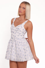 Arianne Mini Dress - White/Blue Floral