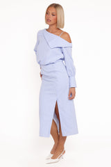 Broderick Midi Dress - Blue Stripe