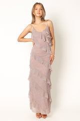 Ciao Ruffles Maxi Dress - Dusty Lavender