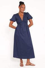 Ilyana Short Sleeve Maxi Dress - Navy