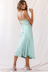 Perfect Day Satin Midi Dress Olive