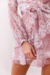 Kerry Layered Balloon Sleeve Dress Nude