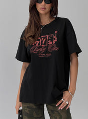 Big Winner Oversized Graphic Tee Black