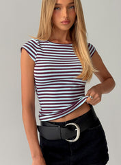 Drives Me Crazy Backless Top Blue Stripe