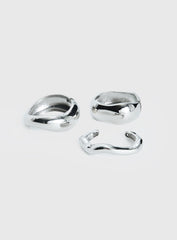 Hot Gossip Cuff Set Silver