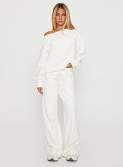 Dodie Wide Leg Pants Washed White