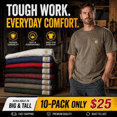 🔥CHT Men's K87 Workwear Loose Fit Heavyweight Short-Sleeve Pocket T-Shirt