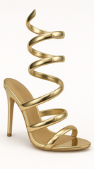 Cavarelli Coiled Sandal Heels - Gold
