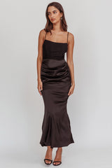 Morella Draped Waist Maxi Dress Black