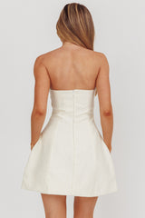 Melodic Strapless Mini Dress Cream