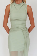 Girl's Night Waist Sash Maxi Dress Sage