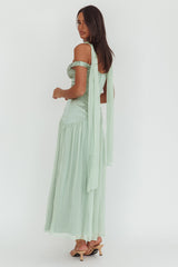 Kaycee Drop Waist Maxi Dress Sage