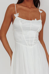 Lora Cami Strap Butterfly Dress White