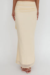 All The Lights Ruched Midi Skirt Cream