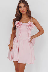 Tell Me Twice Bow Back Mini Dress Pink