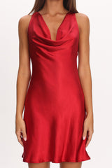 Cassiopeia Open Back Mini Dress Cherrry