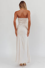 City Of Stars Strapless Maxi Dress Champagne