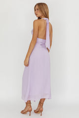 Maretha Cowl Halterneck Maxi Dress Lilac