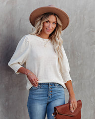 Carter Puff Sleeve Knit Top - Cream