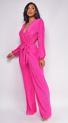 Juna Surplice Jumpsuit - Pink