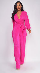 Juna Surplice Jumpsuit - Pink