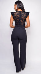 Giulia Black Lace Crochet Jumpsuit