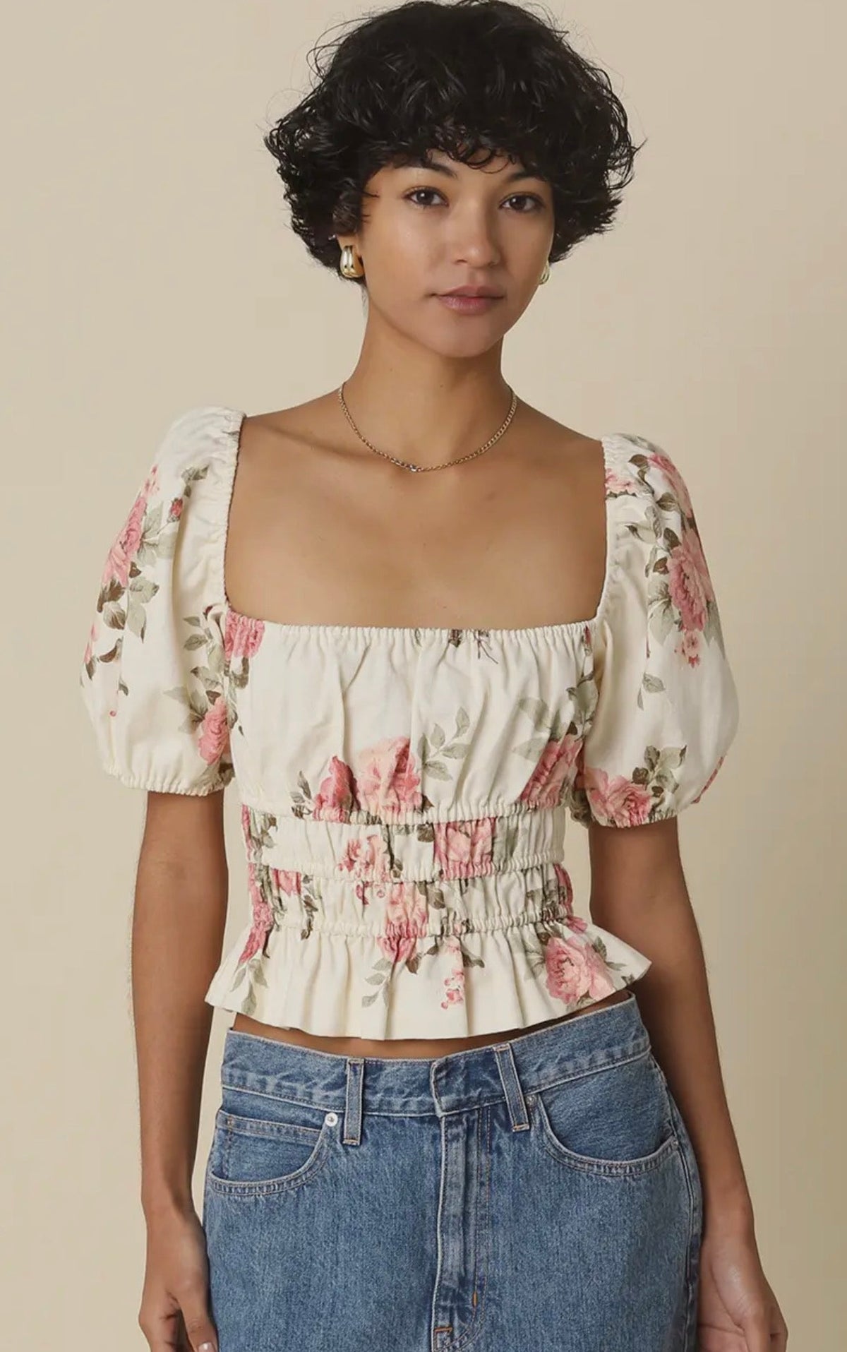 Countryside Bloom Puff Sleeve Top