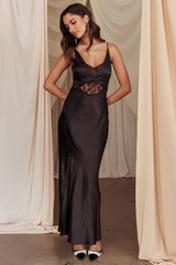 Better Believe Lace Insert Maxi Dress Black