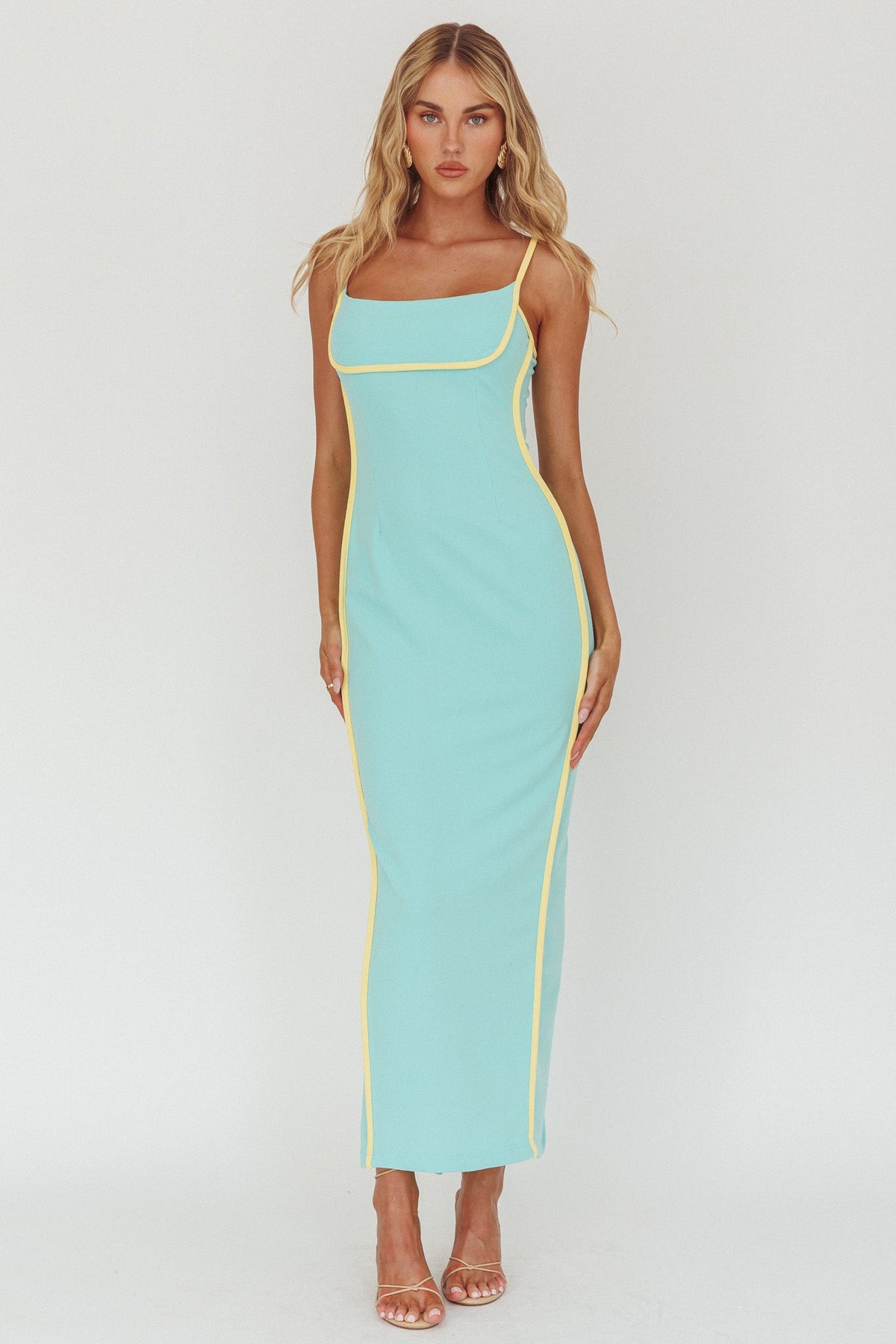 Sunny Coast Piping Trim Maxi Dress Peppermint