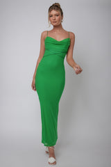 Teava Laced Waist Maxi Dress Green