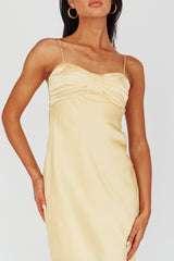 Siva Gathered Bust Midi Dress Yellow