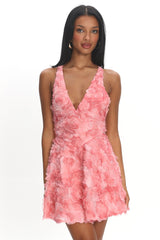 Lavalle Criss-Cross Embellished Mini Dress Pink