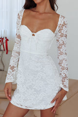 Like An Angel Long Sleeve Lace Dress White