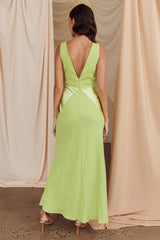 Soul Fire V-Neck Maxi Dress Lime