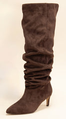 Sovana Suede Ruched Boots - Brown