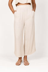 Eleanor High Waisted Pants - Beige