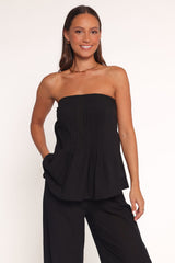 Charlie Strapless Pant Set - Black