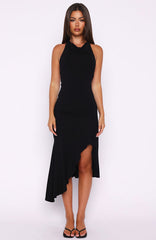 Blushing Nights Midi Dress Black