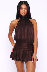 Captivate My Focus Mini Dress Chocolate