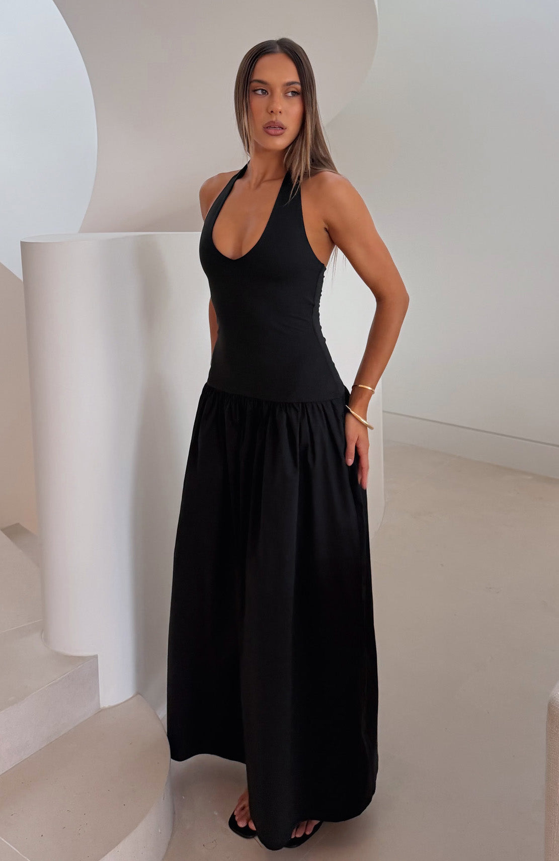 Dreamtime Halter Maxi Dress Black
