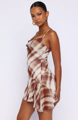 Personal Touch Cami Mini Dress Chocolate Plaid