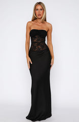 Fall In Love With You Strapless Maxi Dress Black